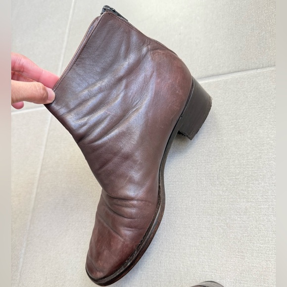 Vintage Cole Haan Ankle Bootie Size 8 1/2 Dark Brown Leather VGUC Made in Italy - Picture 4 of 13